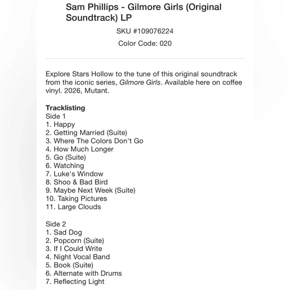 Gilmore Girls 25th Anniversary Soundtrack COFEE COFEE COFFEE Vinyl NWT*** - Picture 2 of 4